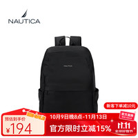 NAUTICA 诺帝卡 休闲商务双肩包通勤高端简约背包大容量出差旅行 黑色