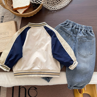 男童秋装三件套2025儿童棒球服外套春秋儿童夹克衫套装宝宝潮