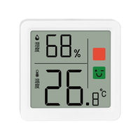 得力(deli)室内电子温湿度计/表办公家用壁挂桌面婴儿房办公用品儿童老人 表情显示LE523PRO 白 【性价力推】彩屏速测-白