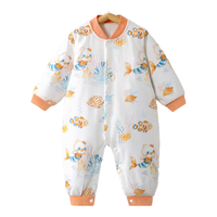 贝肽斯婴儿连体衣春秋新生儿男女宝宝连体衣恒温夹棉加厚保暖新生儿衣服 海底奇遇 73cm