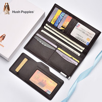 暇步士 男士钱包真皮长款钱夹头层牛皮钱卡包两件套可拆分 214W啡色