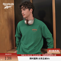 Reebok 锐步 男女同款时尚潮流假两件针织长袖T恤 23FRC503UGL1 A/XL