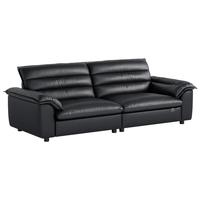 QuanU/全友 现代简约风 真皮沙发 深镜黑