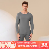舒雅(Schiesser)男士舒美棉3A抗菌长袖长裤保暖秋衣秋裤套装E5/23918W E5/23918W【圆领】深灰 L 【70-80公斤】