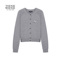 TeenieWeenie小熊女装毛衣2025秋季简约休闲柔软舒适针织开衫 A-灰色 155/XS