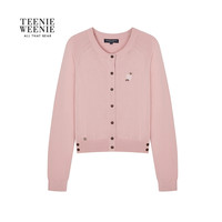 TeenieWeenie小熊女装毛衣2025秋季简约休闲柔软舒适针织开衫 A-粉色 165/M