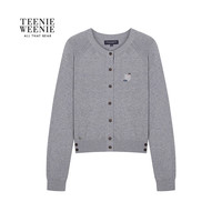 TeenieWeenie小熊女装毛衣2025秋季简约休闲柔软舒适针织开衫 A--灰色 165/M