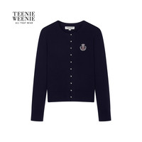TeenieWeenie小熊女装毛衣2025秋季简约休闲柔软舒适针织开衫 B-藏青色 170/L