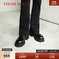 THOM WILLS增高皮鞋男厚底高跟真皮大头cleanfit德比鞋男款夏季潮流鞋 黑色小牛D2151-1 45 /9.5码