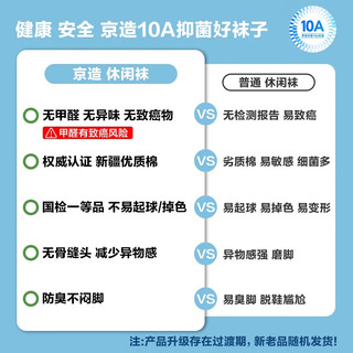 京东京造【10A抑菌袜】新疆棉四季秋冬吸汗休闲袜透气简约色5双 【男中筒】简约色5双