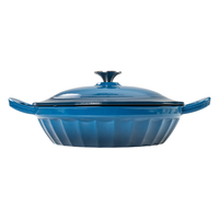 京东京造 珐琅锅 铸铁汤锅炖锅微压煮海鲜锅乔迁 焖炖煲28cm渐变蓝 渐变蓝-焖烧煲 28cm
