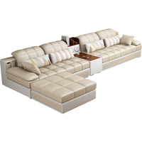 中派  沙发 可拆洗客厅绒布 布艺沙发科技布实木沙发客厅家具大小户型 【3.6米】 绒布【海绵款】