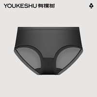 有棵树 YOUKESHU【3条起购】女士内裤女冰丝抗菌棉裆中腰透气薄款少女生三角短裤 黑色 1条 XL