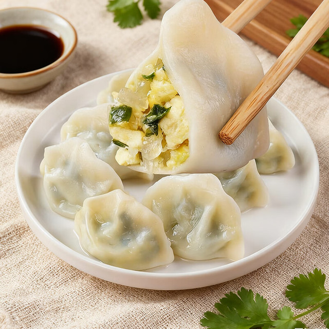 朱老大 韭菜鸡蛋馅水饺 450g 约24只