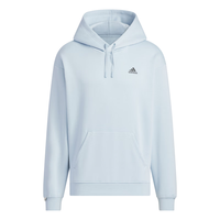 adidas加绒加厚宽松连帽长袖套头卫衣男女秋冬阿迪达斯轻运动 蓝色/黑色   L  