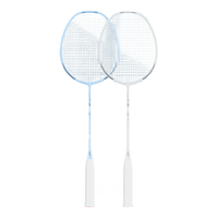 匹克 羽毛球拍钛合金对拍套装耐打成人套装训练比赛拍2支拍蓝/银灰 钛合金蓝/银对拍6球2手胶