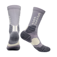 阿格莱德专业男女登山袜徒步旅行袜跑步排湿透气保护脚踝耐磨2双装夏季 L-灰色2双 夏季