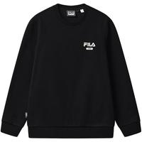 斐乐(FILA)男子卫衣秋季时尚休闲简约圆领针织套头衫男装长袖上衣 【加绒】正黑色-BK L