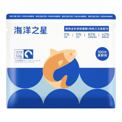 海洋之星 鲜肉烘焙猫粮幼猫成猫全价布偶蓝猫通用猫粮试吃组合 鸡肉三文鱼烘焙猫粮50g*2