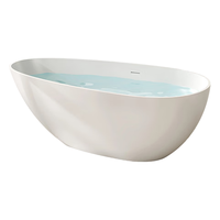 箭牌（ARROW）人造石浴缸家用成人一体成型独立式鹅蛋形民宿酒店泡澡深泡浴池缸