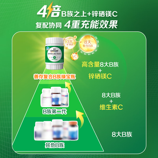 善存多种复合维生素B族 B1B2B6B12维C生物素硒锌镁叶酸备孕 60粒*3瓶 【加速代谢燃脂快】复合B族180片