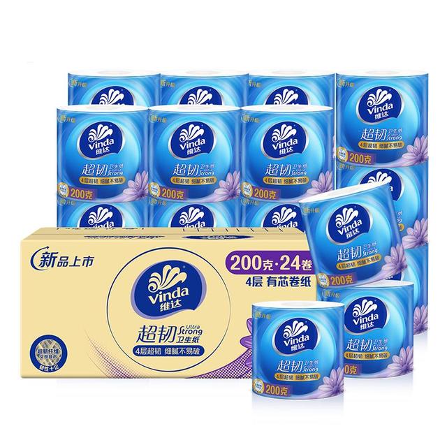 维达 Vinda 超韧系列 卷纸 4层200g24卷