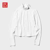 优衣库 女装AIRism高弹力拉链茄克长袖夹克25春474964 475336 474964/00白色