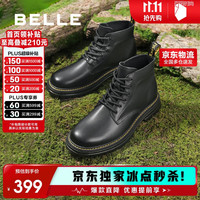 百丽黑曜石勇士厚底潮搭休闲靴户外工装马丁靴A1764DD4