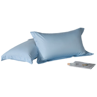 百丽丝水星家纺60支长绒棉枕套单件对枕套高支贡缎家庭双人 【60S长绒棉】伊莲青