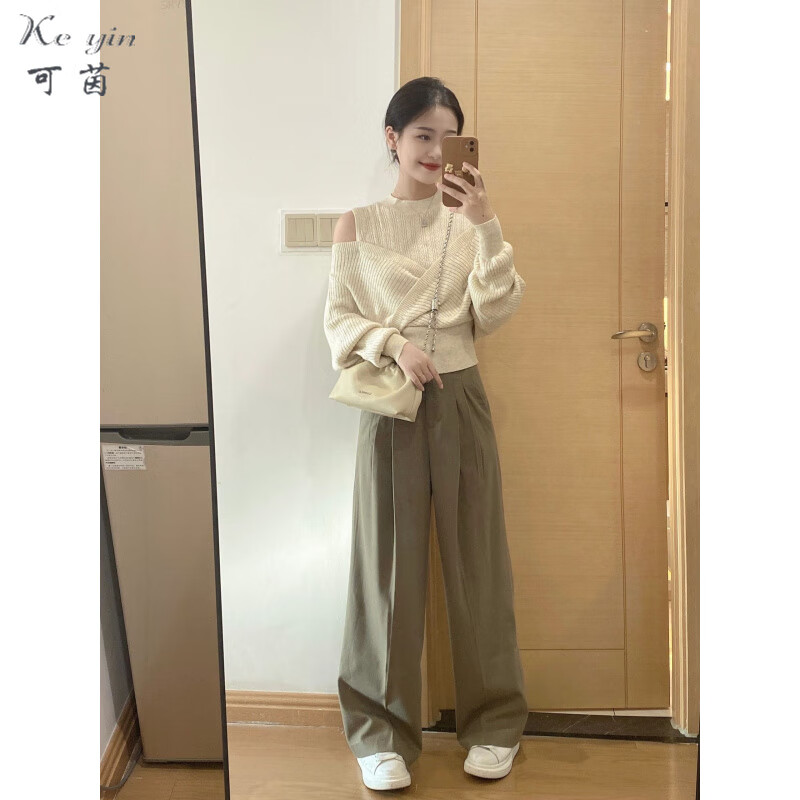  Keyin/可茵 露肩设计感 女士休闲裤套装