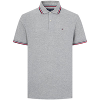 Tommy Hilfiger【轻柔感】夏季男装透气珠地网眼短袖T恤镶边翻领POLOJ9195 S (：120-135斤) 【合身百搭】雾空灰色P7A
