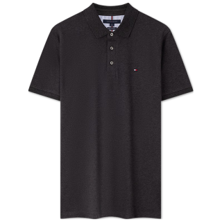 TOMMY HILFIGER 珠地网眼修身 POLO衫 石墨深灰 L
