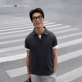 TOMMY HILFIGER 珠地网眼修身 POLO衫 石墨深灰 L