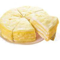 榴芒一刻 榴莲千层蛋糕金枕榴莲果肉动物奶油甜品点心下午茶 8英寸榴莲千层850g