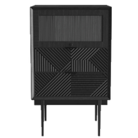 轻奢都市实木餐边柜客厅靠墙柜子储物柜茶水柜现代复古收纳柜边柜 黑色斗柜:55*42*90