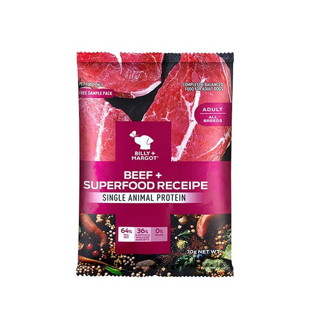 Billy+Margot 比利玛格（BILLY+MARGOT）狗粮成犬袋鼠肉配方无谷高蛋白泰迪狗粮70g
