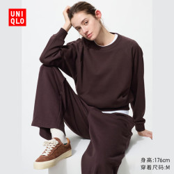 优衣库 女装短卫衣/运动衫套头衫25秋冬479602 39 棕黑色 XL /165/92A