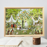 聪派 congpai 拼图相框画框75x50cm裱框1000片木质框架挂墙装饰家居装饰 原木色