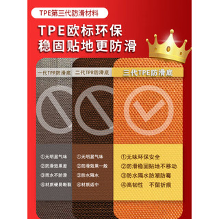 毯源厨房地垫防水防滑可擦免洗防油通铺满铺垫子吸水耐脏门垫地毯 条纹烟灰:TPE厚重款 120*160厘米【第三代厨房】