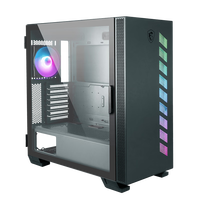 微星白刃PLUS 机箱支持E-ATX主板3个360冷排位/ATX背插/270°无立柱海景房/16cm风扇位/前置Type-C 【侧透】VAMPIRIC 300R 玩派3 暗夜绿