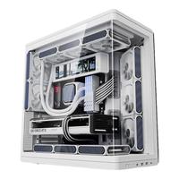 爱国者星璨辰屏显版海景房机箱ATX背插360水冷一体曲面台式游戏电脑主机箱 飓风散热/9.16英寸屏幕 白色+星璨魔方360水冷