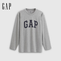 GAP男女装2025秋季新款logo纯棉宽松圆领长袖T恤休闲上衣