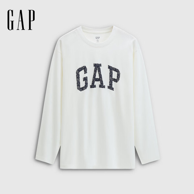 Gap 盖璞 logo纯棉宽松圆领长袖T恤休闲上衣 786274
