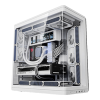 爱国者星璨辰屏显版海景房机箱ATX背插360水冷一体曲面台式游戏电脑主机箱 飓风散热/9.16英寸屏幕 白色+极光ARGB风扇（5正6反）