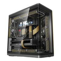 爱国者星璨辰屏显版海景房机箱ATX背插360水冷一体曲面台式游戏电脑主机箱 飓风散热/9.16英寸屏幕 黑色+星璨魔方360水冷