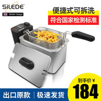 斯乐得电炸炉家用油炸锅小型恒温电炸锅商用摆摊快速加热省油炸薯条油条炸鸡炸串机多用途油炸机 不锈钢2.5L(内胆升级)