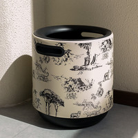 三木青禾 SMQH HOME 法式垃圾桶 12L 米黑 大容量