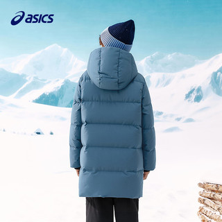 亚瑟士（asics）童装25年冬季儿童中长款羽绒服蓬松有型加厚保暖防水334251072520 5015灰蓝色 160