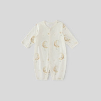 巴厘小猪新生婴儿儿衣服a类纯棉初生儿春秋哈衣四季爬爬服秋季宝宝连体衣 月亮湾 80cm