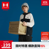 安德玛(Under Armour)童装秋冬款儿童卫衣摇粒绒休闲运动男女童保暖连帽上衣254303312